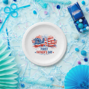 Patriotic Father's Day Paper Plates