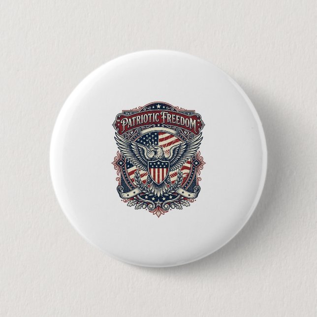 Patriotic Fathers Day Vector Graphic Tee Button (Front)