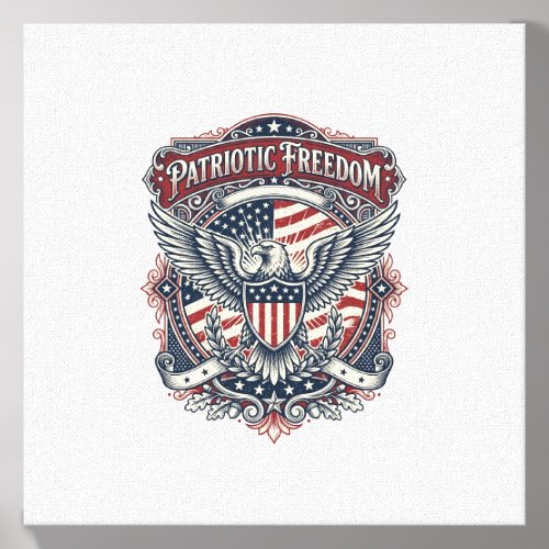 Patriotic Fathers Day Vector Graphic Tee Canvas Photo Tile