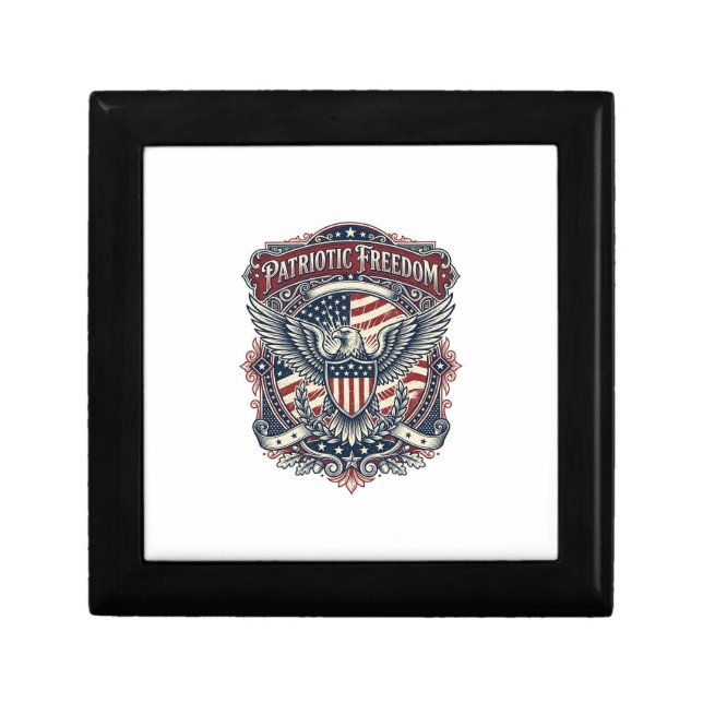Patriotic Fathers Day Vector Graphic Tee Gift Box (Front)