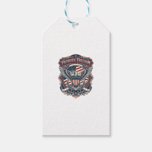 Patriotic Fathers Day Vector Graphic Tee Gift Tags