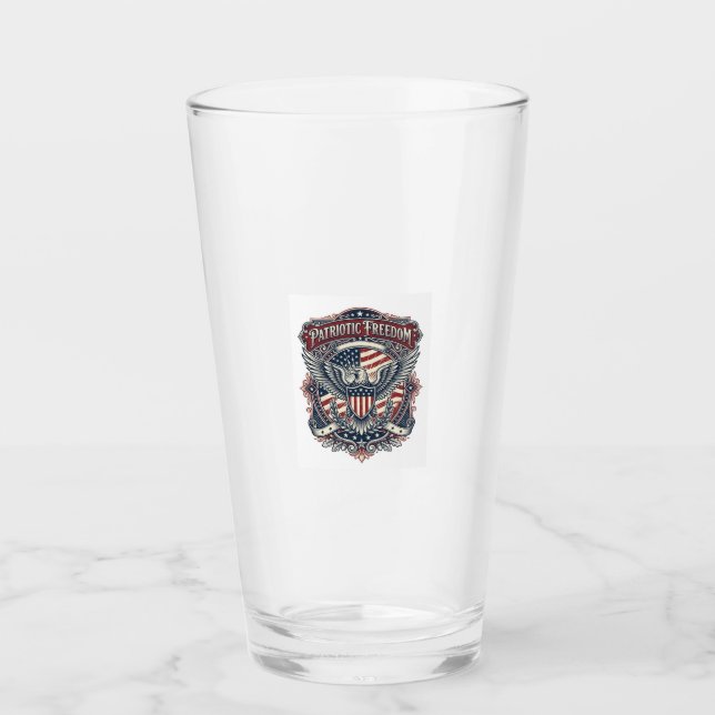 Patriotic Fathers Day Vector Graphic Tee Glass (Front)