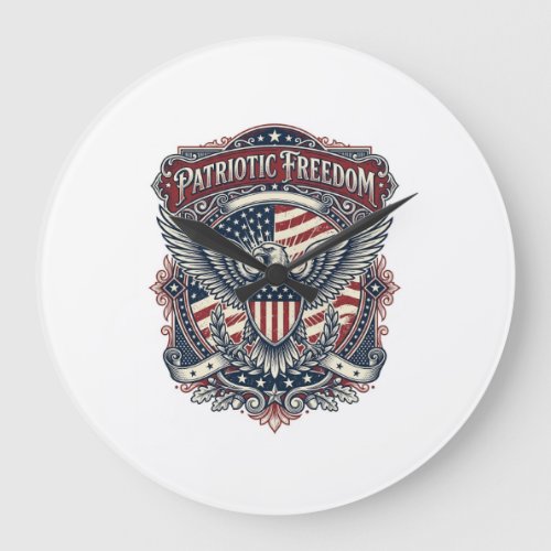 Patriotic Fathers Day Vector Graphic Tee Large Clock