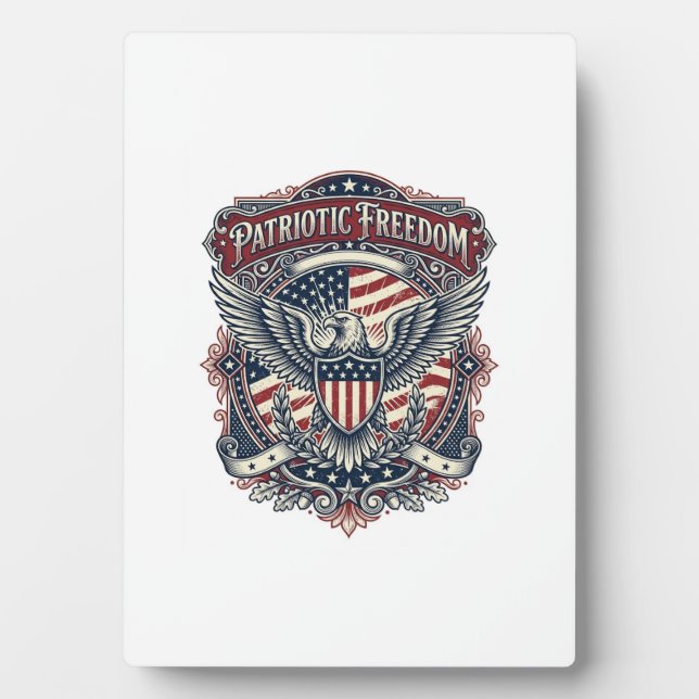 Patriotic Fathers Day Vector Graphic Tee Plaque (Front)