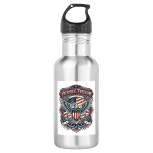 Patriotic Fathers Day Vector Graphic Tee Stainless Steel Water Bottle