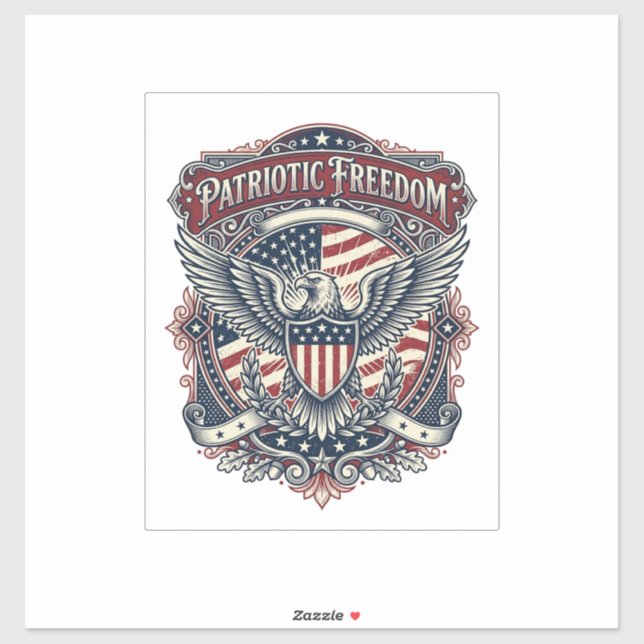 Patriotic Fathers Day Vector Graphic Tee Sticker (Sheet)