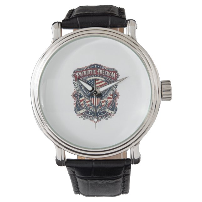 Patriotic Fathers Day Vector Graphic Tee Watch (Front)