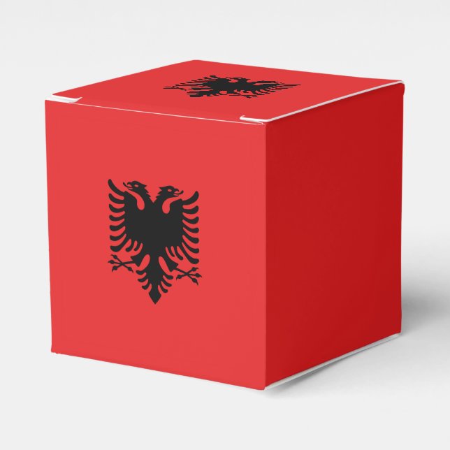 Patriotic favor box with Flag of Albania (Front Side)