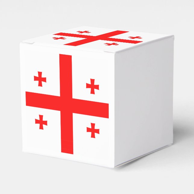 Patriotic favor box with Flag of Georgia (Front Side)
