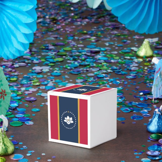 Patriotic favor box with Flag of Mississippi, USA (Party)
