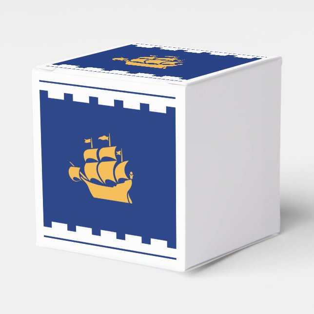 Patriotic favor box with Flag of Quebec City (Front Side)