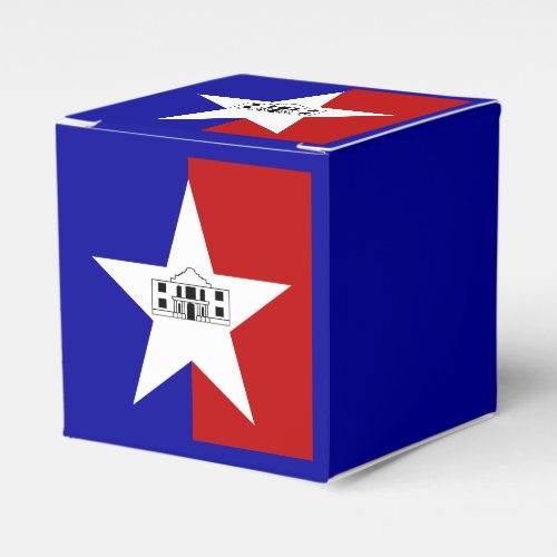 Patriotic favor box with Flag of San Antonio