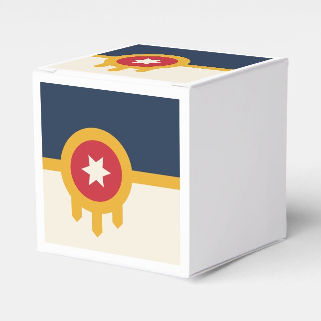 Patriotic favor box with Flag of Tulsa City (Front Side)