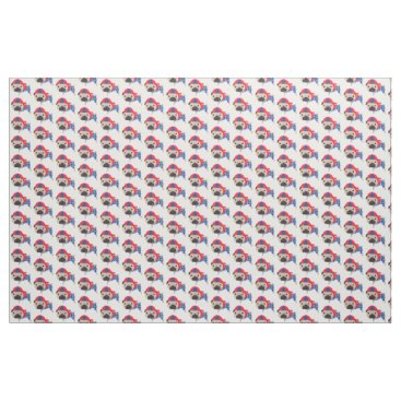 Patriotic Fawn Pug Fabric Patriotic Fawn Pug Fabric