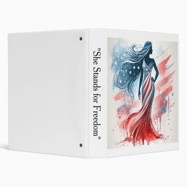  Patriotic Feminine  3 Ring Binder (Background)