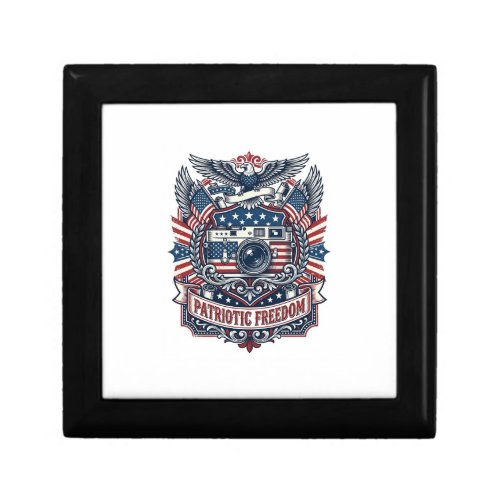 Patriotic Film Camera Lover Vector Graphic Tee Gift Box