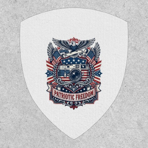 Patriotic Film Camera Lover Vector Graphic Tee Patch