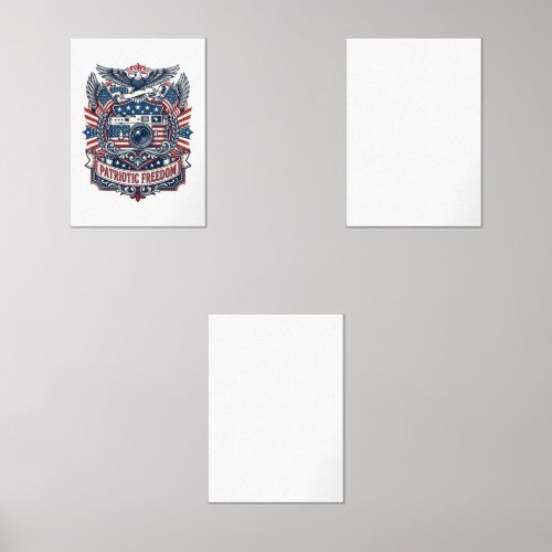 Patriotic Film Camera Lover Vector Graphic Tee Wall Art Sets