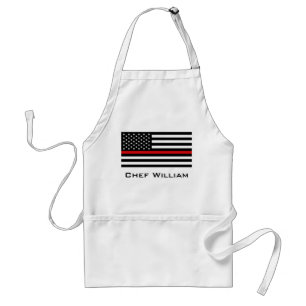 Patriotic Firefighter Style American Flag Adult Apron