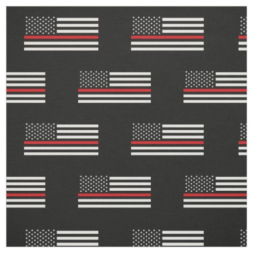 Patriotic Firefighter Style American Flag Fabric