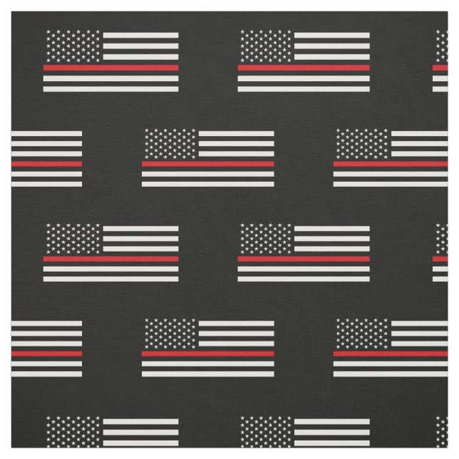 Patriotic Firefighter Style American Flag Fabric (Swatch)