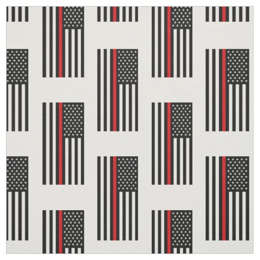 Patriotic Firefighter Style American Flag Fabric