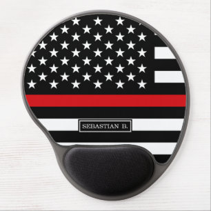 Patriotic Firefighter Style American Flag Gel Mouse Pad