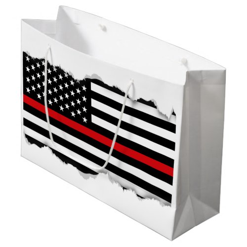 Patriotic Firefighter Style American Flag Large Gift Bag
