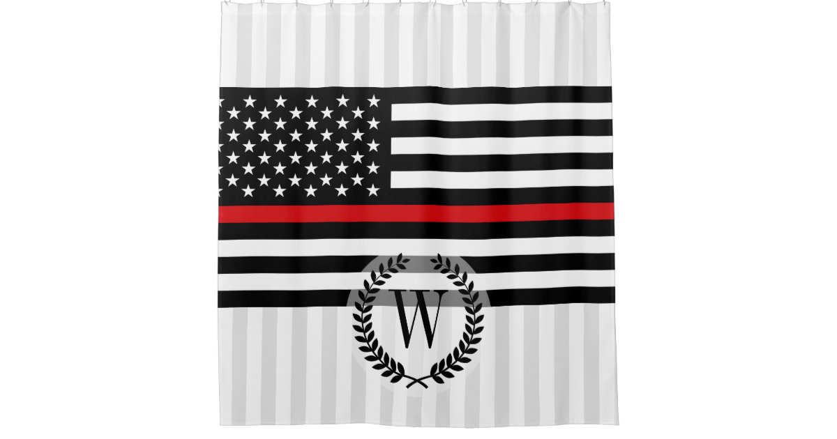 Patriotic Firefighter Style American Flag Shower Curtain Zazzle Com