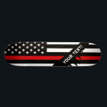 Patriotic Firefighter Style American Flag Skateboard Deck<br><div class="desc">Celebrate the legions of male and female firefighters across America with this thin red line patriotic style firefighter flag.</div>