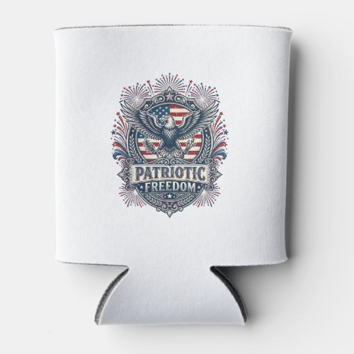 Patriotic Fireworks Festival Vector Graphic Tee_1 Can Cooler
