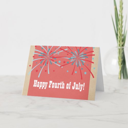 Patriotic Fireworks Fourth of July Card