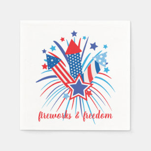 Patriotic fireworks & freedom napkins