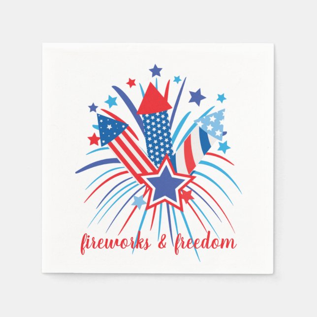 Patriotic fireworks & freedom napkins (Front)