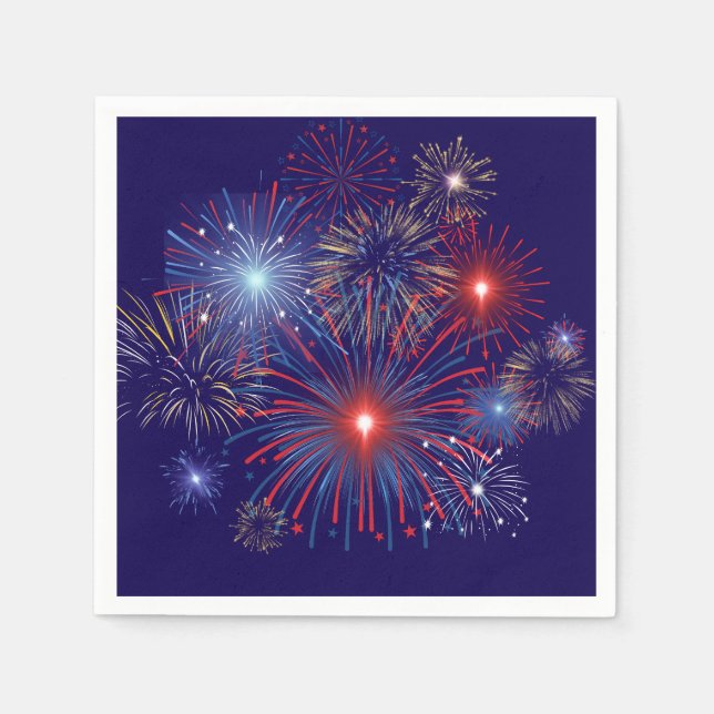 Patriotic Fireworks Napkins (Front)