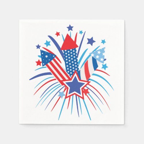 Patriotic fireworks Paper Napkin