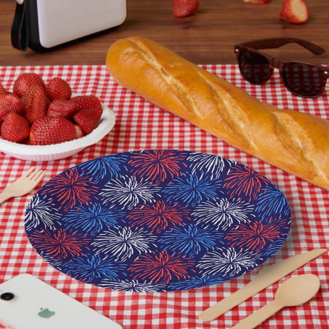 Patriotic Fireworks Paper Plates (Picnic)