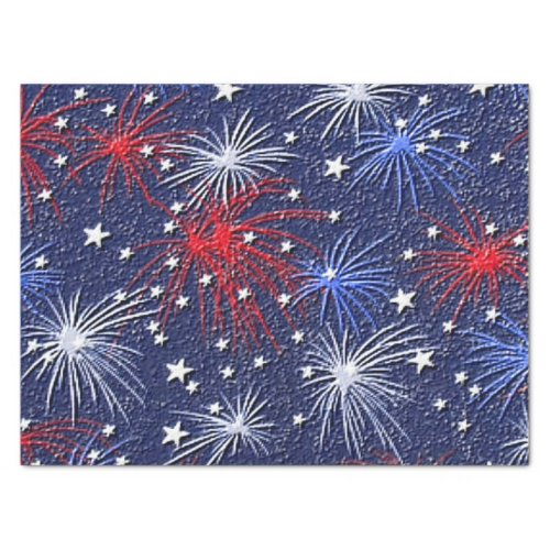 Patriotic fireworks pattern tissue paper