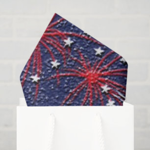 Patriotic fireworks pattern tissue paper