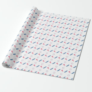 Patriotic Fireworks Rocket Sparkler Red White Blue Wrapping Paper