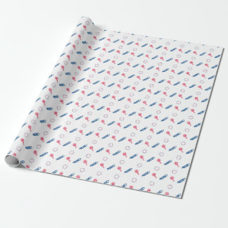 Patriotic Fireworks Rocket Sparkler Red White Blue Wrapping Paper