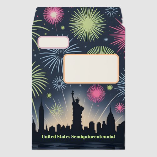 Patriotic Fireworks Skyline Celebration Design Envelope Mailers Patriotic Fireworks Skyline Celebration Design Envelope Mailers