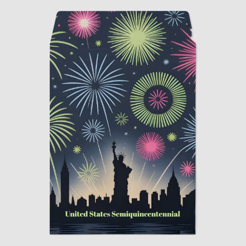Patriotic Fireworks Skyline Commemorative Design Envelope Mailers Patriotic Fireworks Skyline Commemorative Design Envelope Mailers