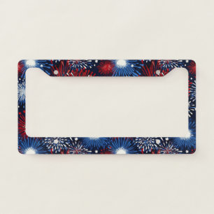 Patriotic Fireworks Spectacle License Plate Frame