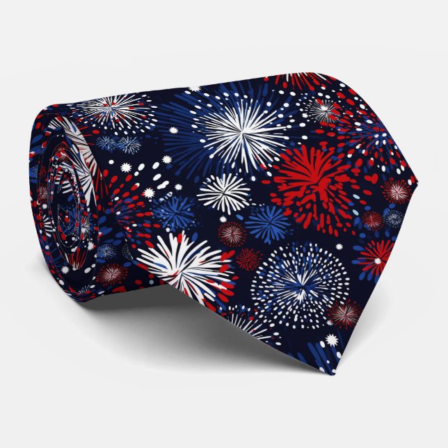 Patriotic Fireworks Spectacle  Neck Tie (Rolled)
