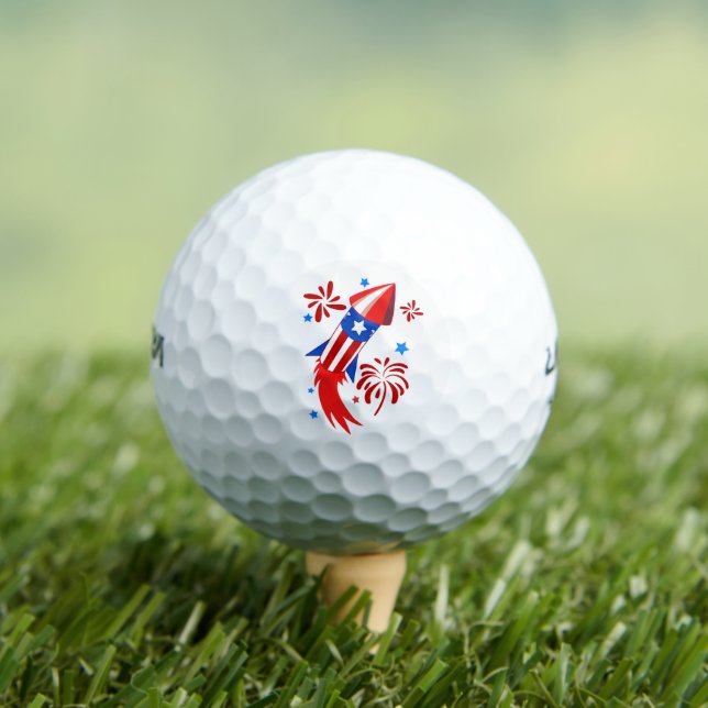 Patriotic Fireworks sports golf ball (Insitu Tee)