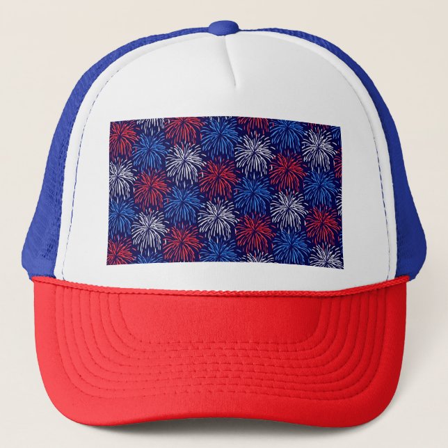 Patriotic Fireworks Trucker Hat (Front)