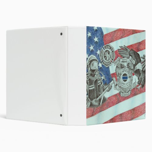 Patriotic First Responder 3 Ring Binder