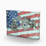 Patriotic First Responder Acrylic Award<br><div class="desc">Patriotic First Responder,  Fireman,  Policeman,  Bald Eagle</div>