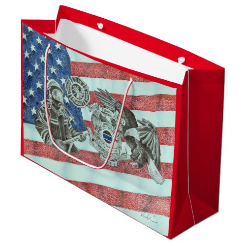 Patriotic First Responder Large Gift Bag